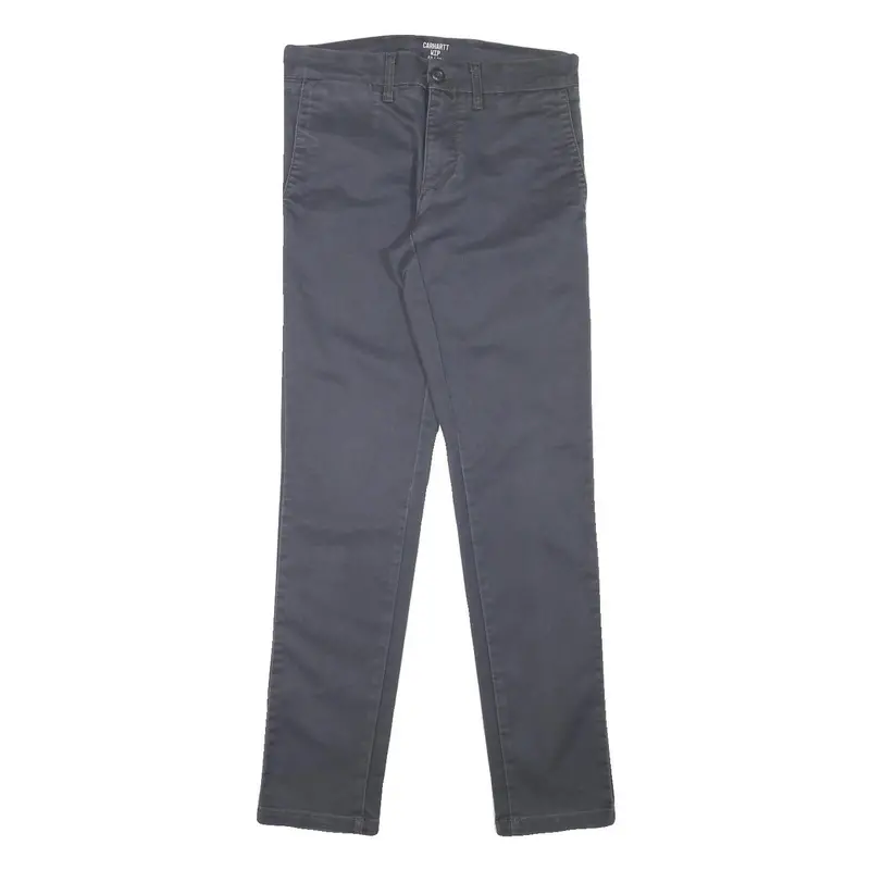 Carhartt Mens Cotton Blend Grey Slim Straight Trousers W29 L32 Casual Workwear 1