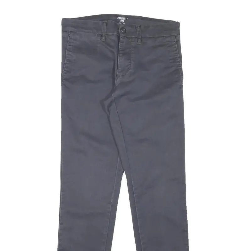 Carhartt Mens Cotton Blend Grey Slim Straight Trousers W29 L32 Casual Workwear 2