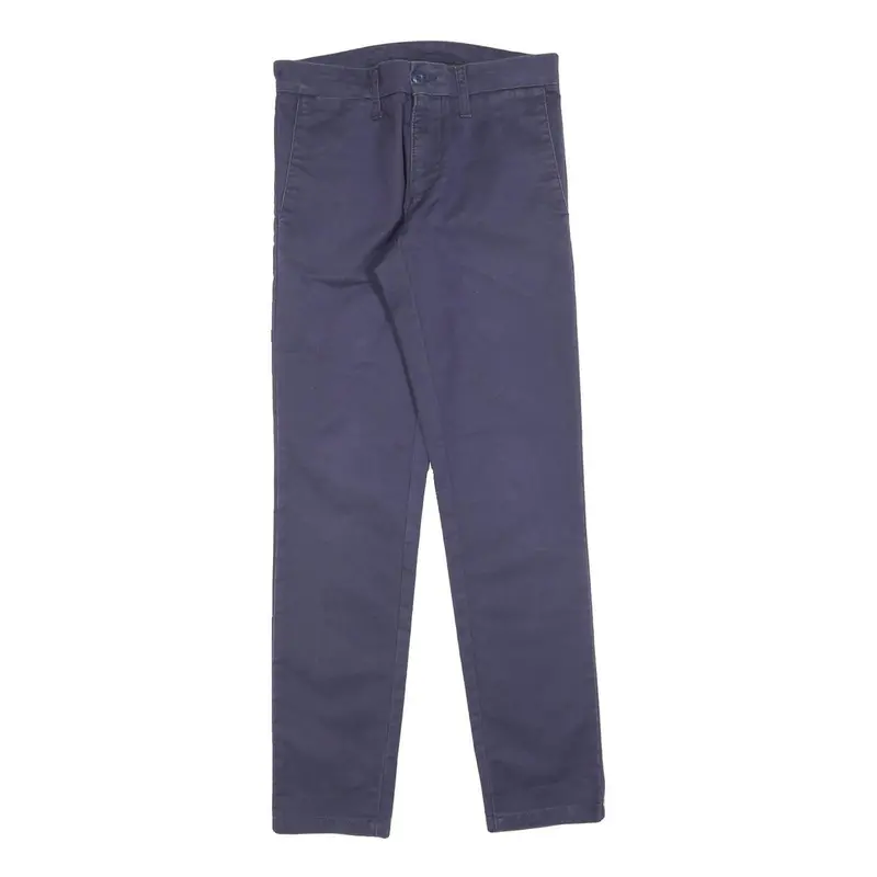 Carhartt Mens Cotton Blend Navy Slim Trousers W27 L30 Casual Zip Fastening 1