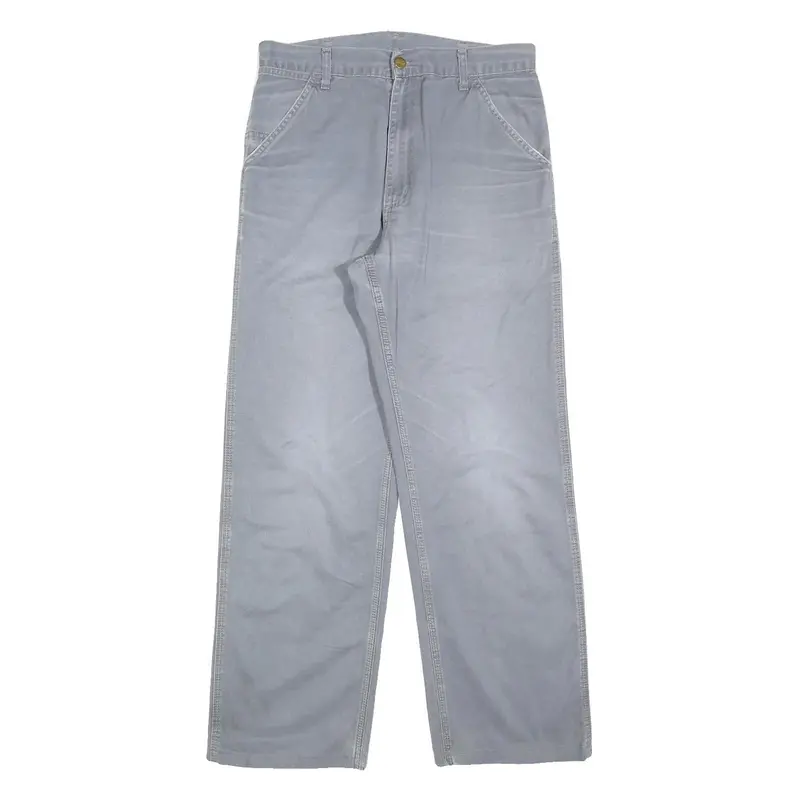 Carhartt Mens Cotton Blue Relaxed Straight Trousers W31 L30 Workwear Casual 1