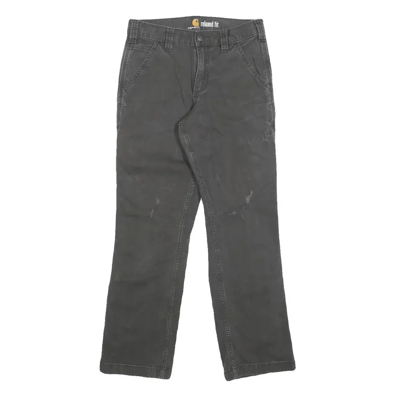 Carhartt Mens Jeans Black Relaxed Straight Denim W28 L30 Workwear Zip Closure 1