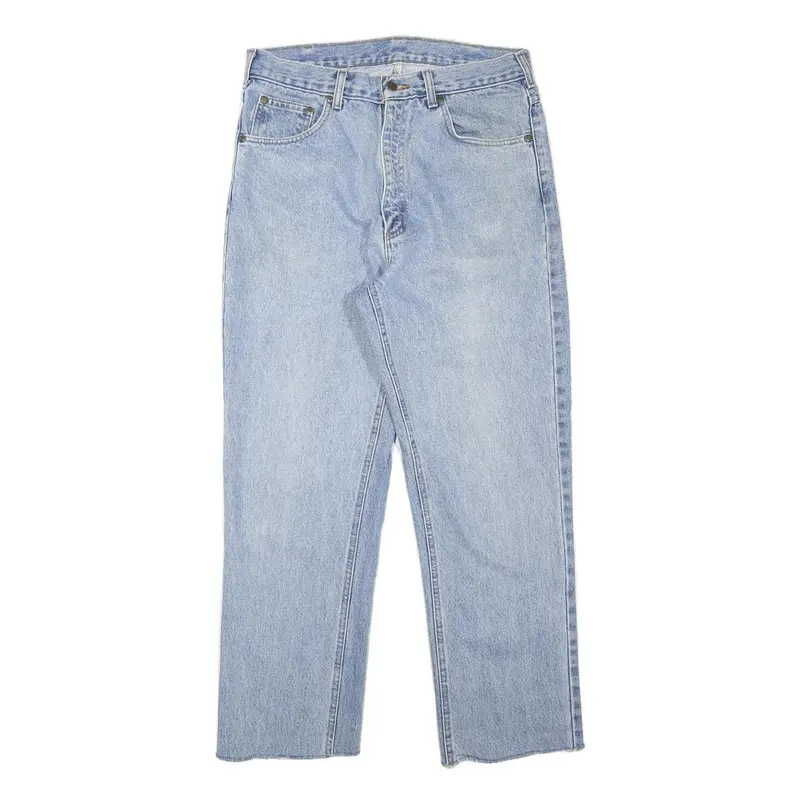 Carhartt Mens Jeans Blue Regular Straight Denim Light W30 L27 Zip Cotton Blend 1