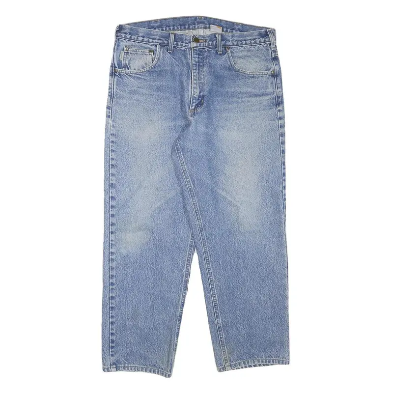 Carhartt Mens Jeans Blue Relaxed Straight Denim Medium W34 L26 Workwear Casual 1