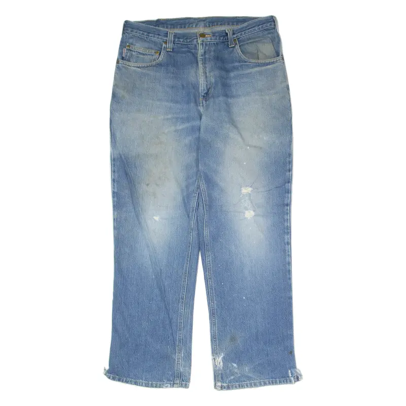 Carhartt Mens Jeans Blue Relaxed Straight Stone Wash W34 L30 1