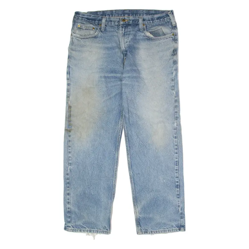 Carhartt Mens Jeans Blue Relaxed Straight Stone Wash W38 L30 1
