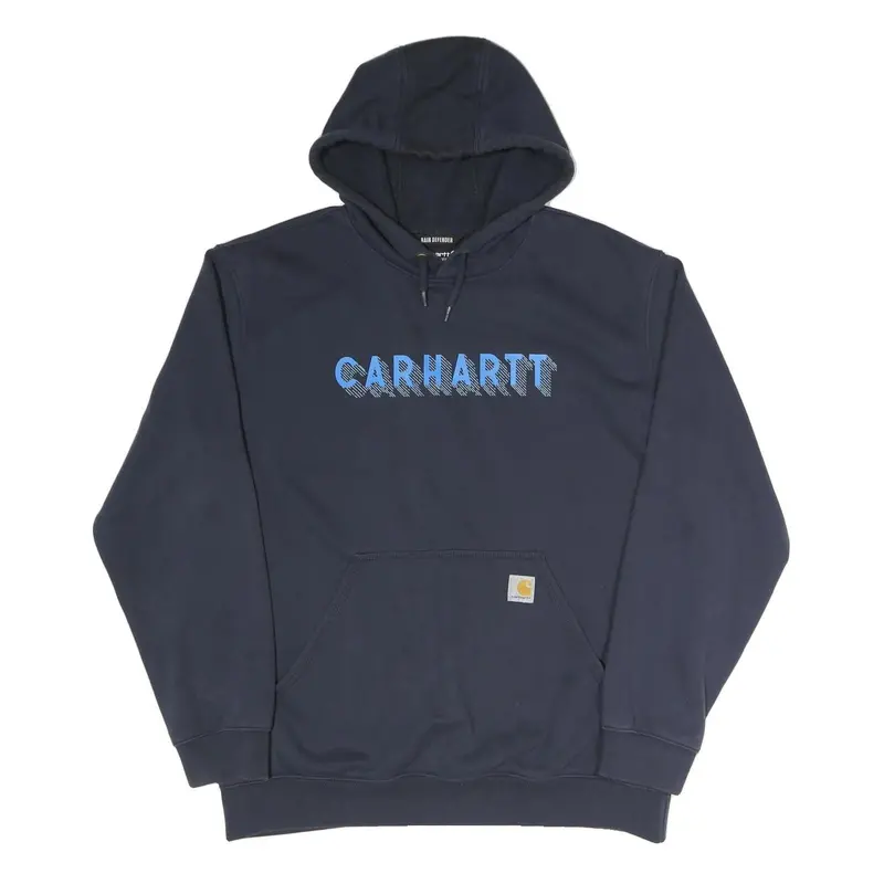 Carhartt Mens Navy Hoodie L Cotton Blend Pullover Hooded Sweatshirt 1