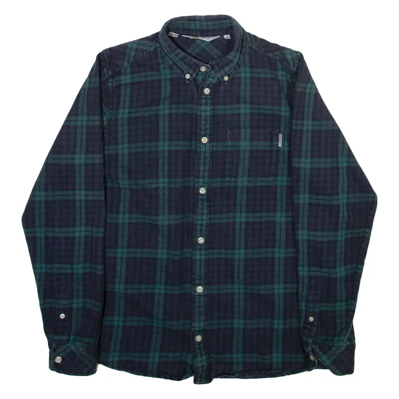 Carhartt Mens Plain Shirt Blue Plaid Long Sleeve S 1