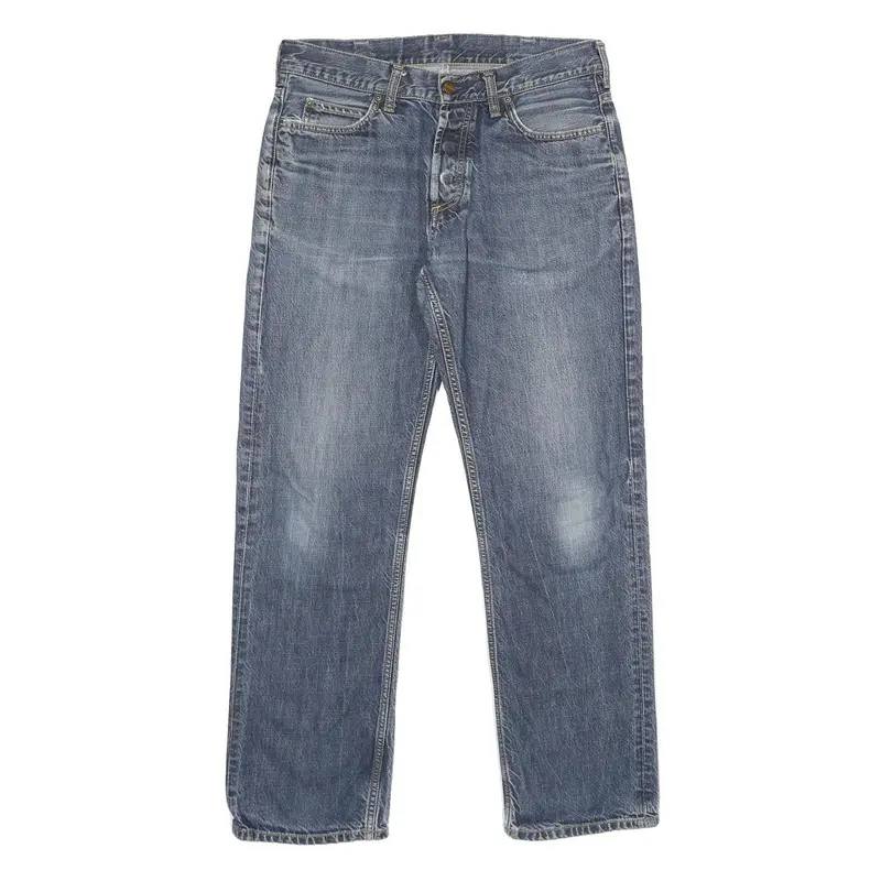 Carhartt Mens Regular Blue Denim Jeans W31 L32 Classic Cotton Zip Pockets 1