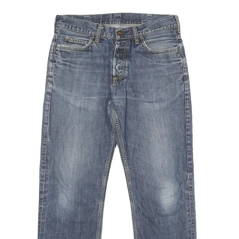 Carhartt Mens Regular Blue Denim Jeans W31 L32 Classic Cotton Zip Pockets 2