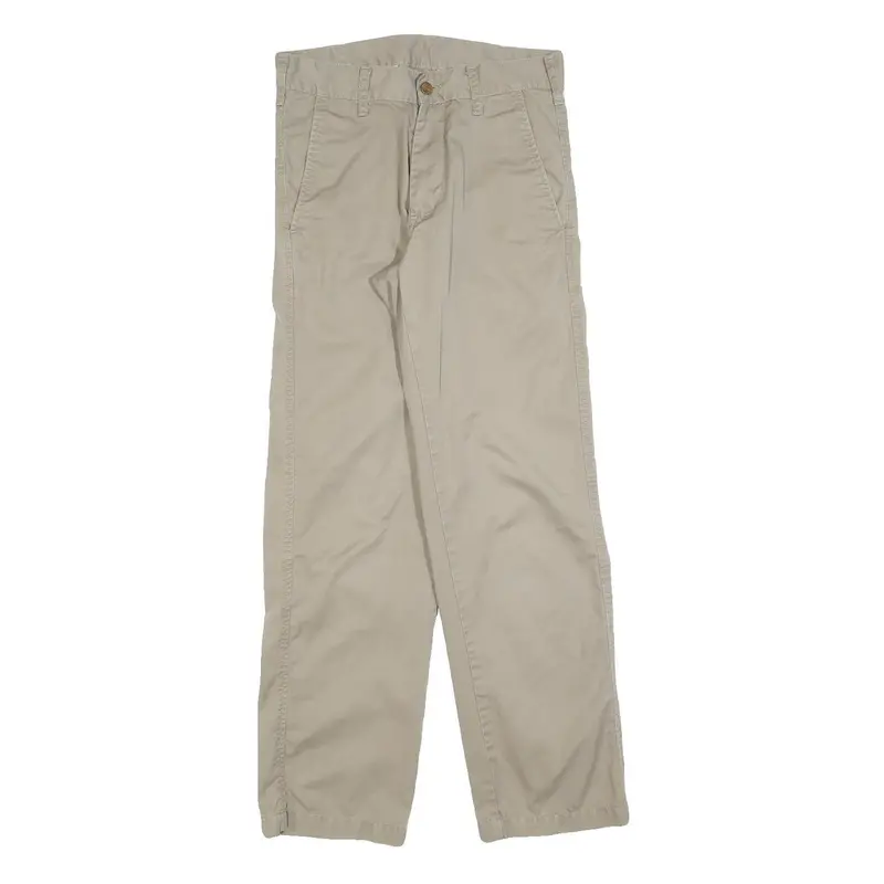 Carhartt Mens Relaxed Beige Cotton Blend Trousers W28 L32 Zip Casual Workwear 1