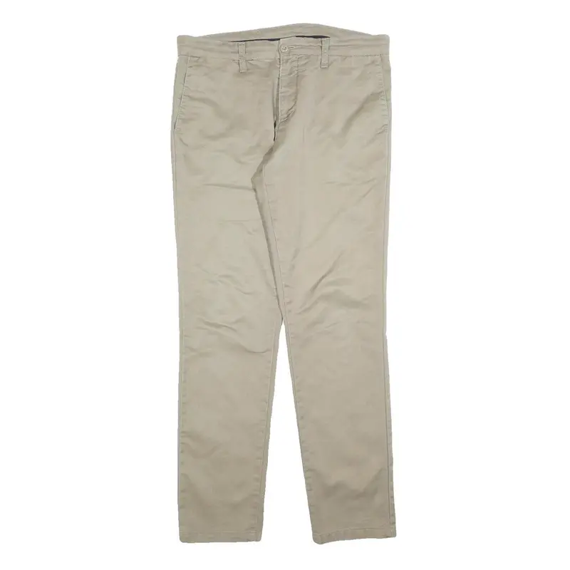 Carhartt Mens Slim Beige Trousers W34 L32 Cotton Blend Zip Casual Durable 1