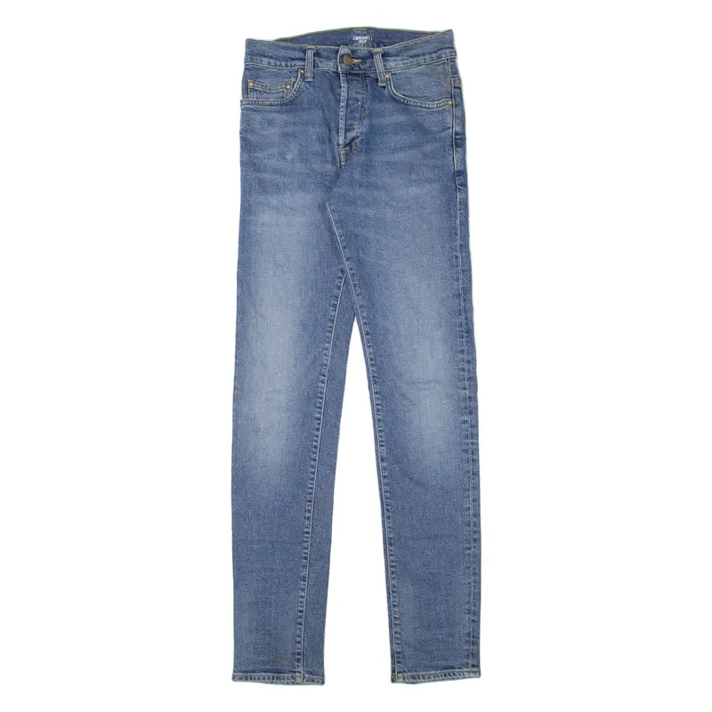 Carhartt Wip Womens Jeans Blue Slim Tapered Stone Wash W26 L33 1