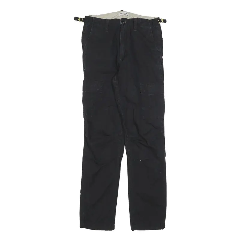 Carhartt Womens Cotton Blend Black Relaxed Cargo Trousers W26 L32 Workwear 1