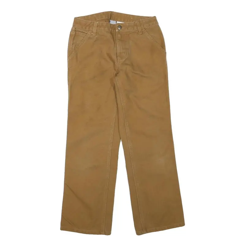 Carhartt Womens Cotton Blend Brown Regular Straight Trousers W26 L25 Durable 1