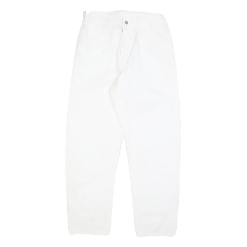 Carhartt Womens Cotton Blend White Relaxed Straight Trousers W28 L30 Zip Casual 1