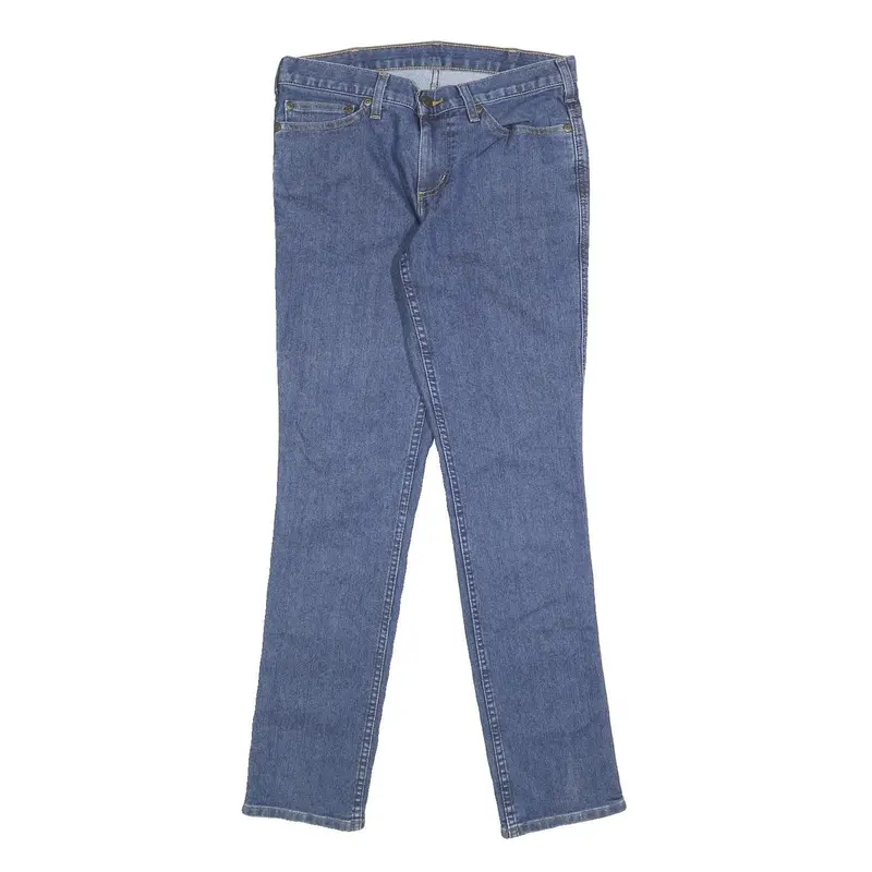 Carhartt Womens Jeans Blue Slim Skinny Denim Raw W29 L30 Zip Cotton Blend 1