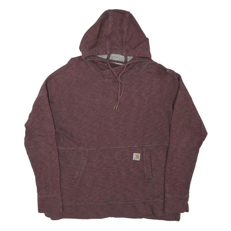 Carhartt Womens Maroon Hoodie M Cotton Blend Pullover Casual Sweatshirt 1