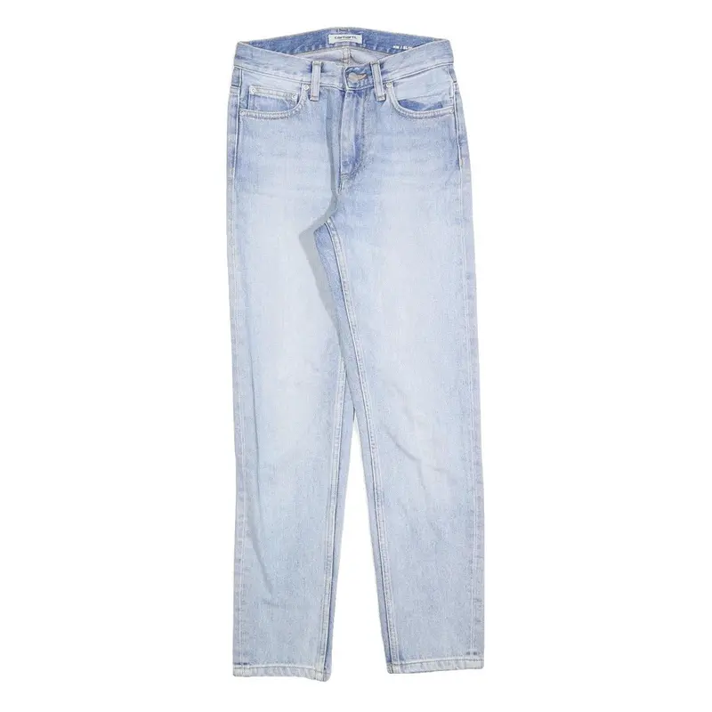Carhartt Womens Slim Jeans Blue Denim Light W25 L28 Zip Cotton Blend Casual 1