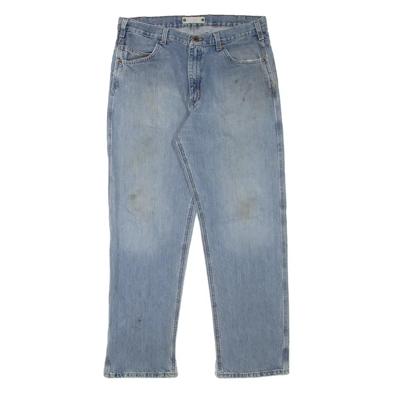 Carhartt Workwear Mens Jeans Blue Regular Straight Stone Wash W34 L32 1