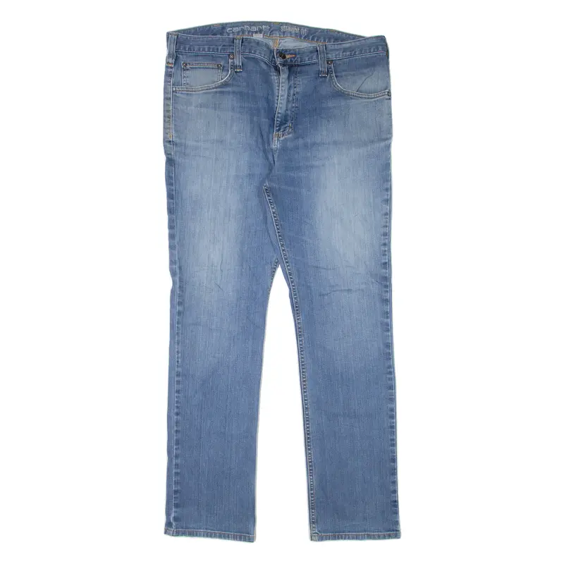 Carhartt Workwear Mens Jeans Blue Regular Straight Stone Wash W36 L32 1