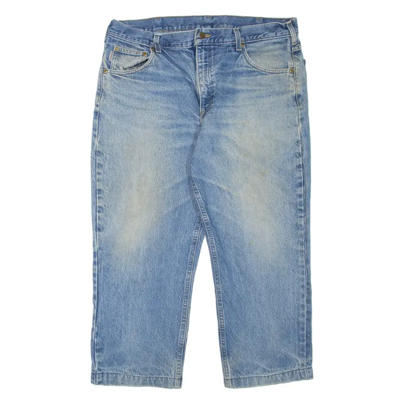 Carhartt Workwear Mens Jeans Blue Regular Straight Stone Wash W38 L24 1