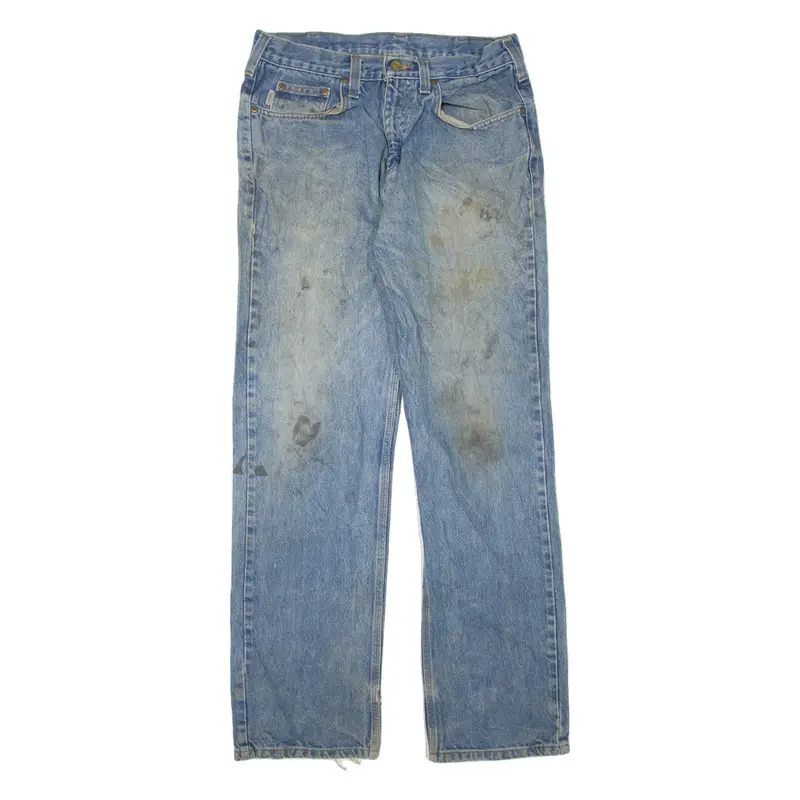Carhartt Workwear Mens Jeans Blue Relaxed Straight Stone Wash W32 L32 1