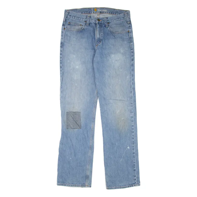 Carhartt Workwear Mens Jeans Blue Relaxed Straight Stone Wash W32 L34 1
