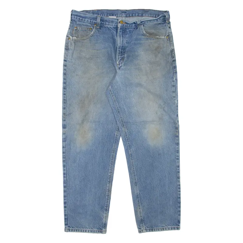 Carhartt Workwear Mens Jeans Blue Relaxed Tapered Stone Wash W38 L30 1