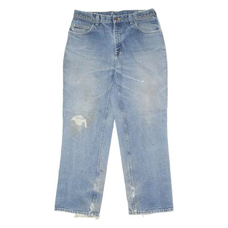 Carhartt Workwear Mens Jeans Blue Slim Straight Stone Wash W34 L30 1