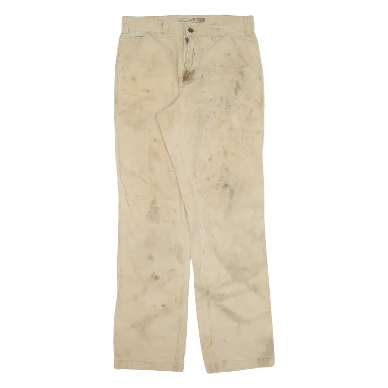 Carhartt Workwear Mens Trousers Beige Relaxed Straight W30 L32 1
