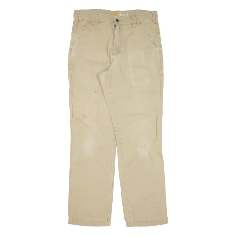 Carhartt Workwear Mens Trousers Beige Relaxed Straight W32 L29 1