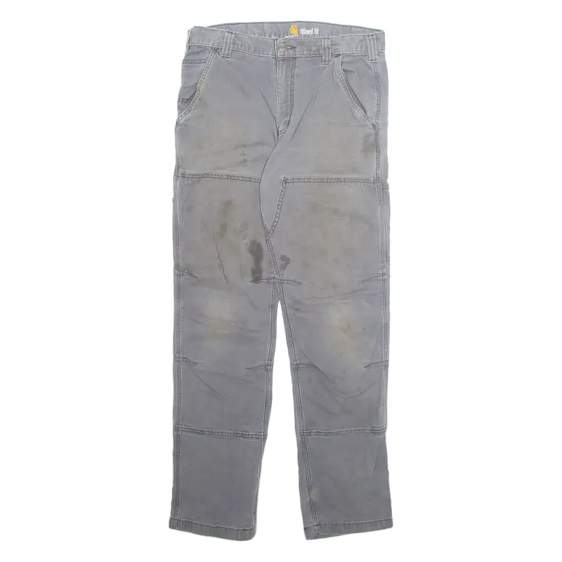 Carhartt Workwear Mens Trousers Grey Relaxed Straight W33 L34 1