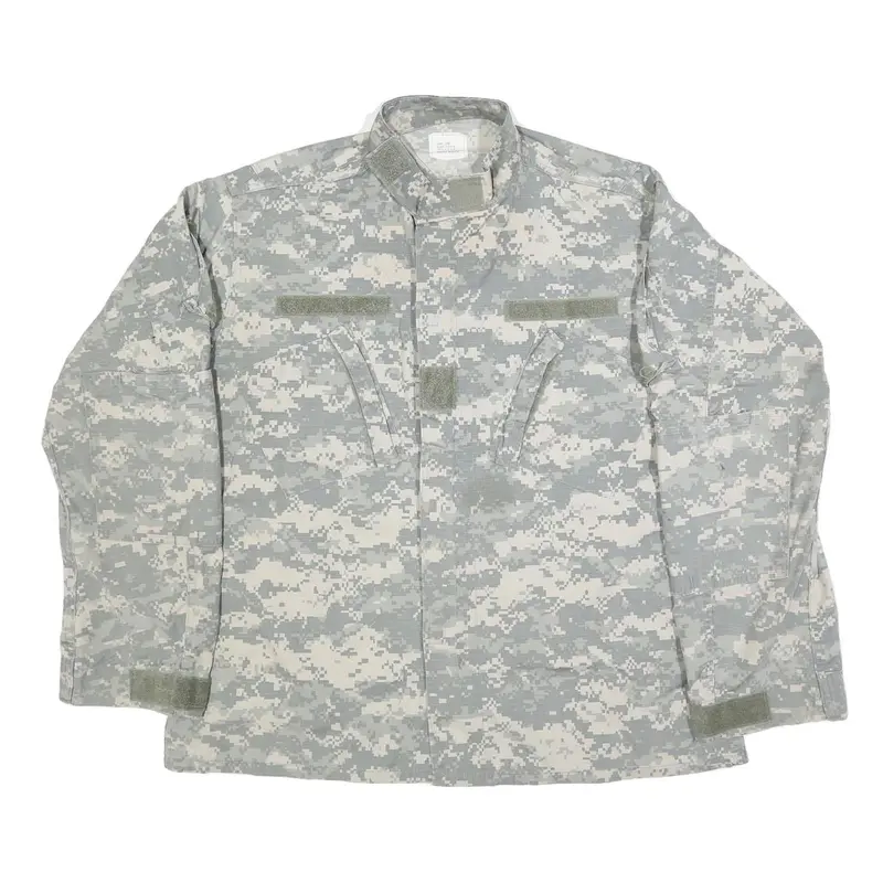 Caribbean Needle Point Mens Grey Digital Camouflage Military Cotton Blend Jacket 1