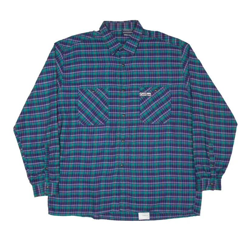Carlo Nawrs Mens Shirt Blue Check Long Sleeve Xl 1