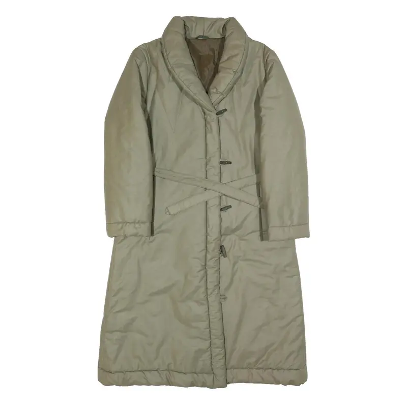 Carma Womens Beige Puffer Jacket S Polyester Blend Long Sleeve Zip Closure 1