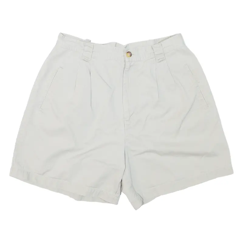 Carolina Blues Pleated Womens Chino Shorts Grey S W28 1