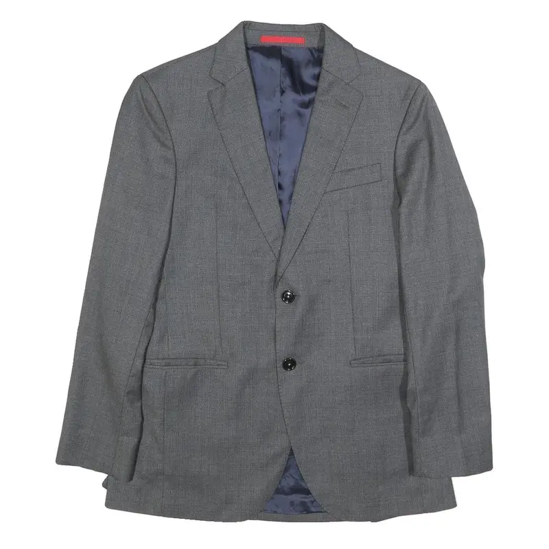 Carolina Herrera Mens Grey Wool Classic Jacket S Woven Tailored Button Closure 1