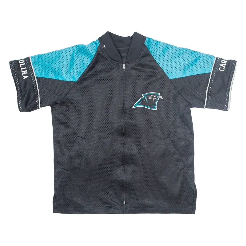 Carolina Panthers Mesh Zip Up Mens Sweatshirt Black Usa M 1