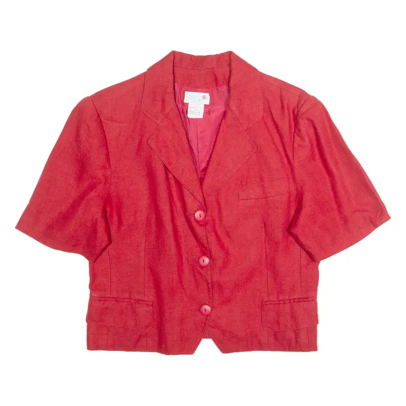 Carroll Womens Blazer Jacket Red Linen 90S S 1