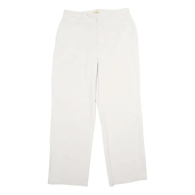 Caslon Womens Cotton Blend White Regular Straight Trousers W30 L31 Casual 1