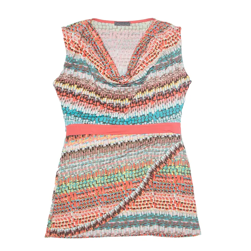 Cassis Collection Womens Mini Dress Pink Crazy Pattern Sleeveless Short M 1