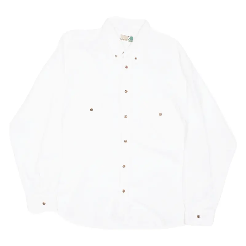 Casual Land Mens Plain Shirt White Long Sleeve L 1