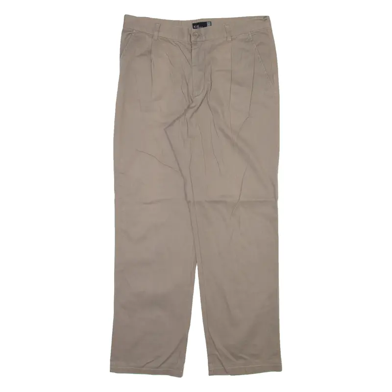Casual X Mens Trousers Beige Regular Straight W32 L30 1