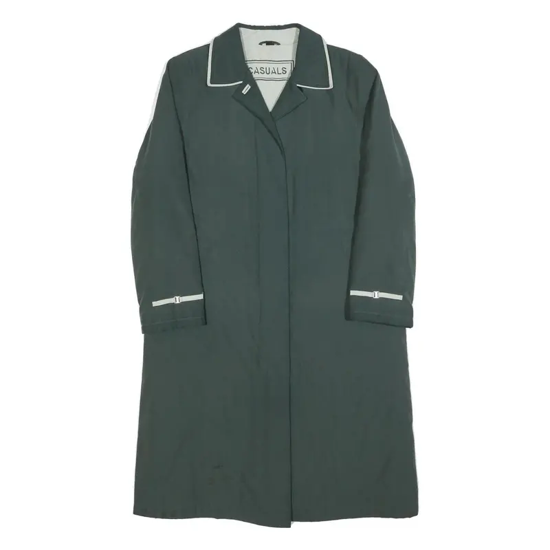 Casuals Womens Green Button Jacket Uk 10 Polyester Blend Classic Collar 1