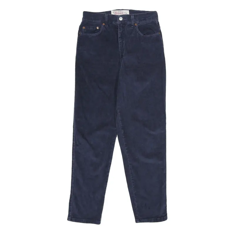 Casucci Womens Cotton Navy Regular Fit Straight Leg Trousers W26 L30 Classic 1