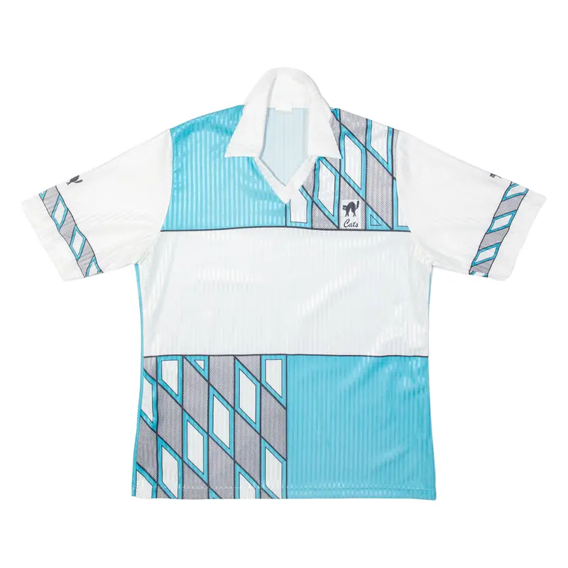 Cats Mens Football Shirt Jersey Blue Collared L 1