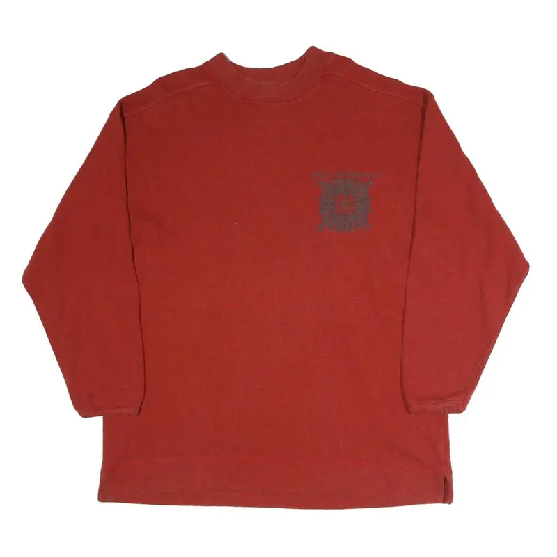 Cecil Mens Red Sweatshirt Crew Neck L Cotton Blend Casual Pullover 1