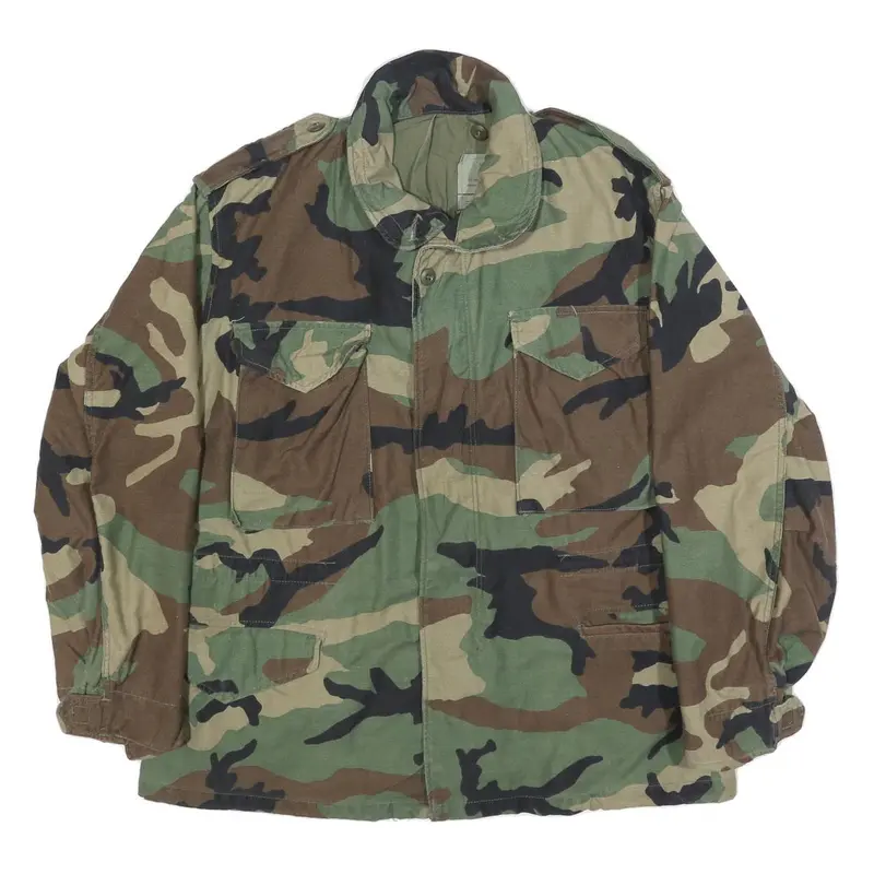 Centre Manufacturing Company Mens Green & Brown Camouflage Outdoor Jacket M 1