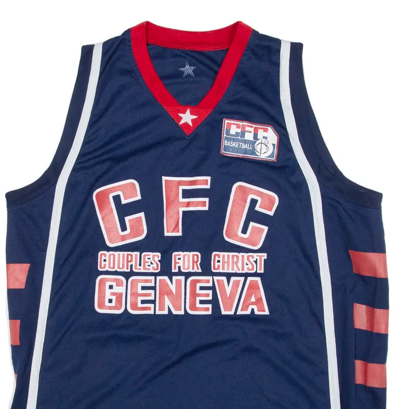 Cfc Basketball Mens Jersey Blue Sleeveless V-Neck L 2