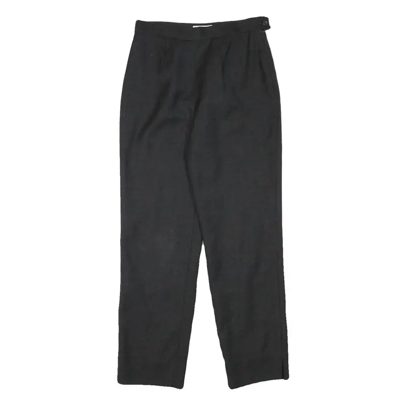 Chadwicks Womens Wool Black Relaxed Straight Trousers W27 L28 Classic Formal 1